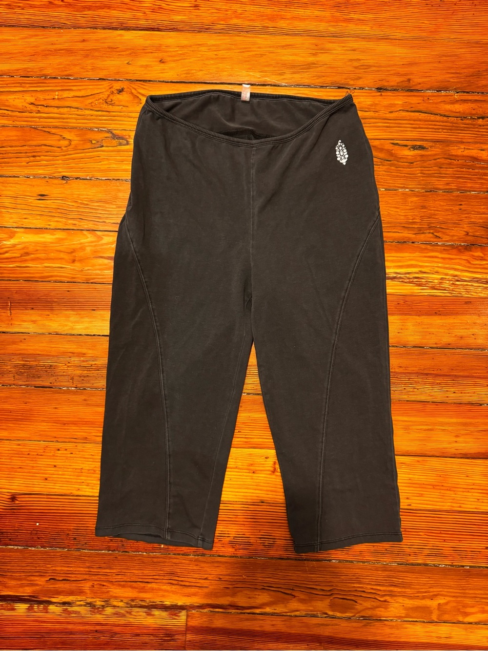 Black Cropped Athletic Leggings free people movement